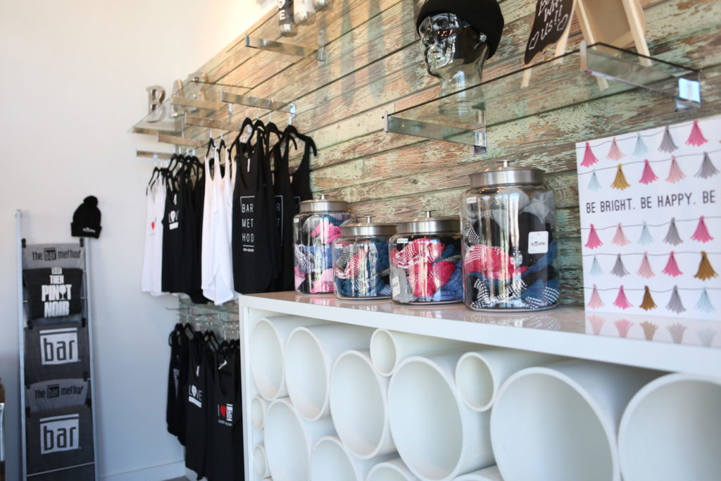 Additional image of retail area within the Bar Method Closter barre studio